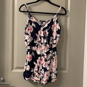 Navy blue romper with flowers